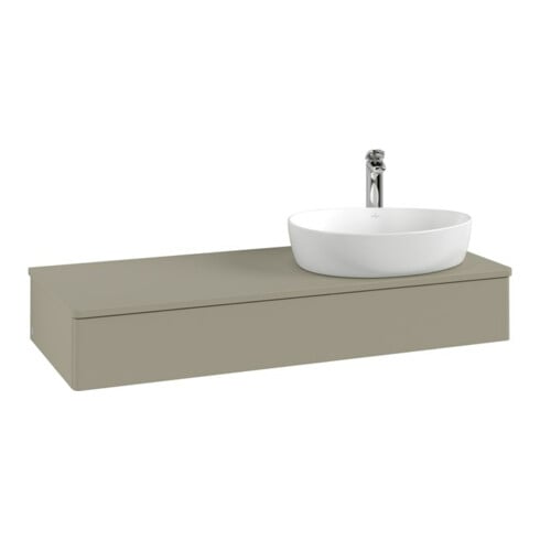 V&B Waschtischunterschrank ohne Frontstruktur, mit Beleuchtung Antao 120x19x50cm, HL, WBP Lac, si Gr m Lac