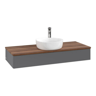 V&B Waschtischunterschrank ohne Frontstruktur, mit Beleuchtung Antao 120x19x50cm, HL, WBP w wa, A m Lac