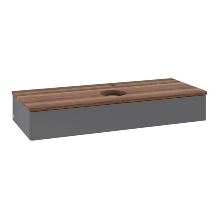 V&B Waschtischunterschrank ohne Frontstruktur, mit Beleuchtung Antao 120x19x50cm, HL, WBP w wa, A m Lac