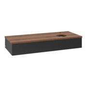 V&B Waschtischunterschrank ohne Frontstruktur, mit Beleuchtung Antao 120x19x50cm, HL, WBP w. wal, bla m Lac