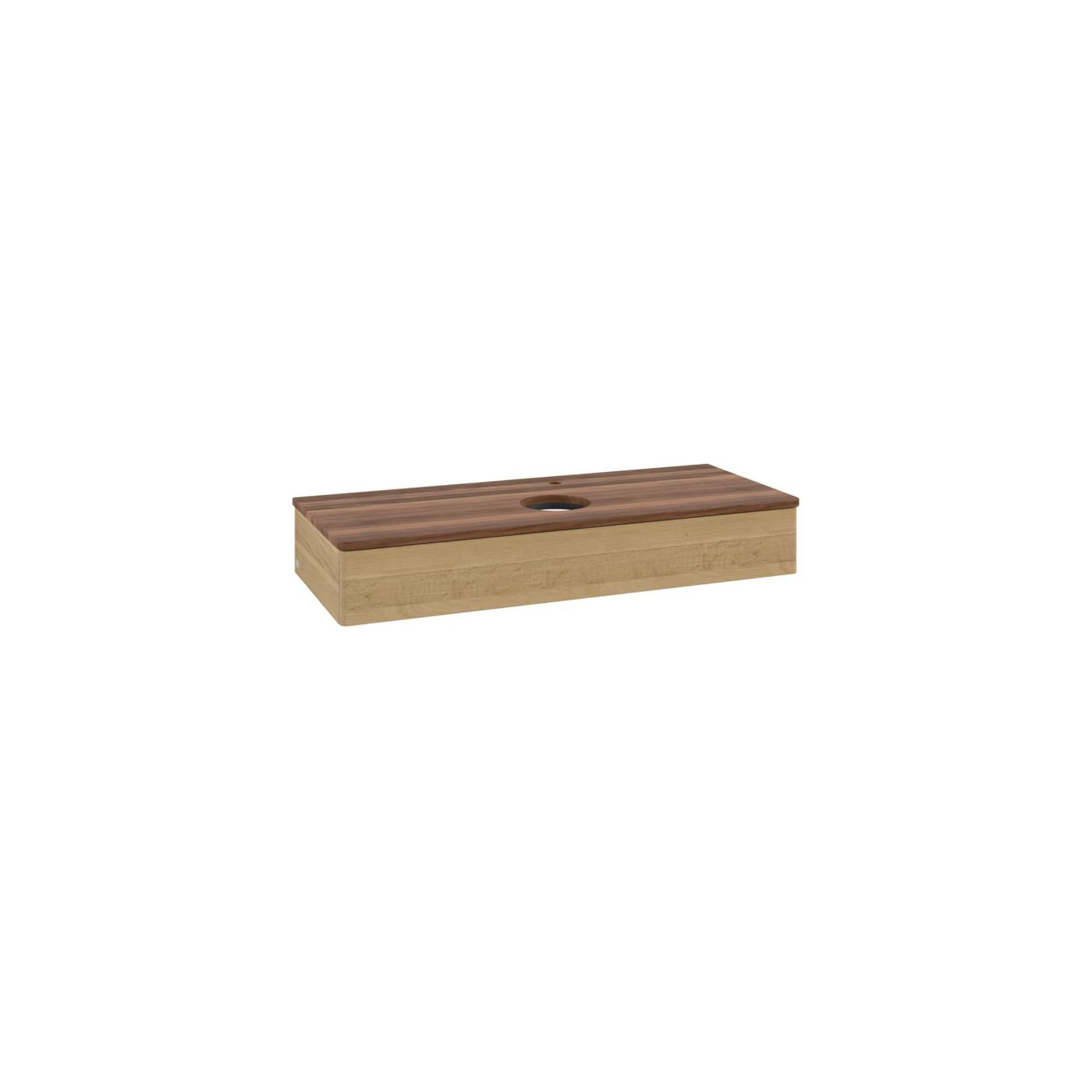 V&B Waschtischunterschrank ohne Frontstruktur, mit Beleuchtung Antao 120x19x50cm, HL, WBP w. wal, hon. Oa ; Villeroy & Boch