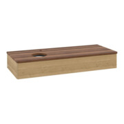 V&B Waschtischunterschrank ohne Frontstruktur, mit Beleuchtung Antao 120x19x50cm, HL, WBP w. wal, hon. Oa