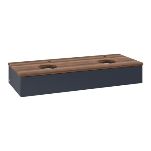 V&B Waschtischunterschrank ohne Frontstruktur, mit Beleuchtung Antao 120x19x50cm, HL, WBP w wal, md bl. m Lac