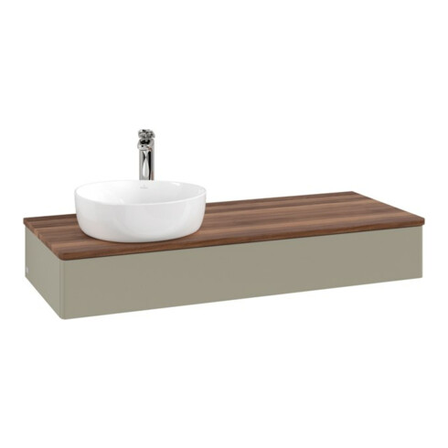 V&B Waschtischunterschrank ohne Frontstruktur, mit Beleuchtung Antao 120x19x50cm, HL, WBP w wal, st. Gr m Lac