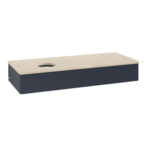 V&B Waschtischunterschrank ohne Frontstruktur, mit Beleuchtung Antao 120x19x50cm, WBP botti., md bl. m Lac