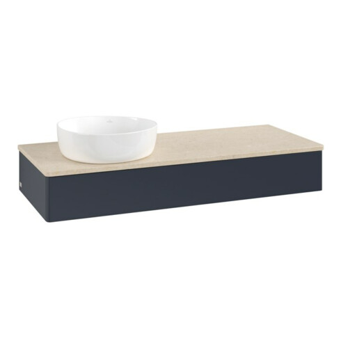 V&B Waschtischunterschrank ohne Frontstruktur, mit Beleuchtung Antao 120x19x50cm, WBP botti., md bl. m Lac