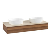 V&B Waschtischunterschrank ohne Frontstruktur, mit Beleuchtung Antao 120x19x50cm, WBP-farbe botti., w. walnut