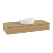 V&B Waschtischunterschrank ohne Frontstruktur, mit Beleuchtung Antao 120x19x50cm, WBP-farbe hon. Oa, hon. oak