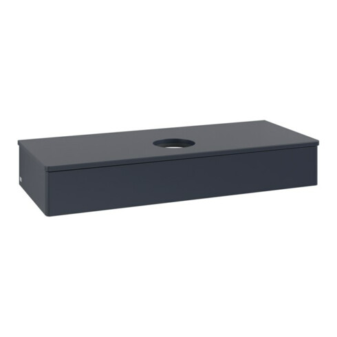 V&B Waschtischunterschrank ohne Frontstruktur, mit Beleuchtung Antao 120x19x50cm, WBP-farbe Lac, md bl. m Lac