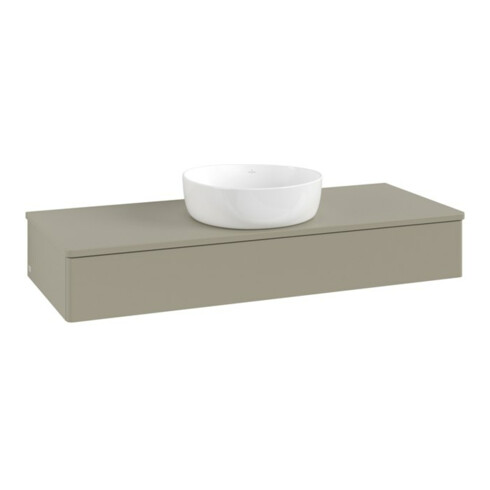 V&B Waschtischunterschrank ohne Frontstruktur, mit Beleuchtung Antao 120x19x50cm, WBP-farbe Lac, st. Gr m Lac