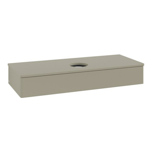V&B Waschtischunterschrank ohne Frontstruktur, mit Beleuchtung Antao 120x19x50cm, WBP-farbe Lac, st. Gr m Lac