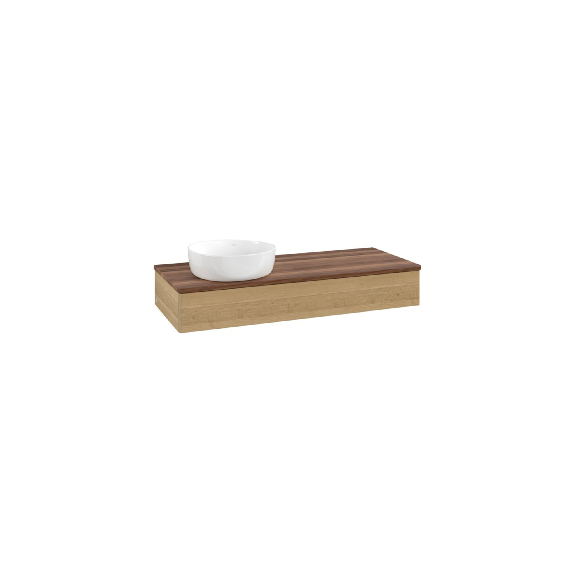V&B Waschtischunterschrank ohne Frontstruktur, mit Beleuchtung Antao 120x19x50cm, WBP-farbe w. wal, honey oak ; Villeroy & Boch
