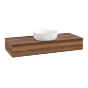 V&B Waschtischunterschrank ohne Frontstruktur, mit Beleuchtung Antao 120x19x50cm, WBP-farbe w. wal, w. walnut