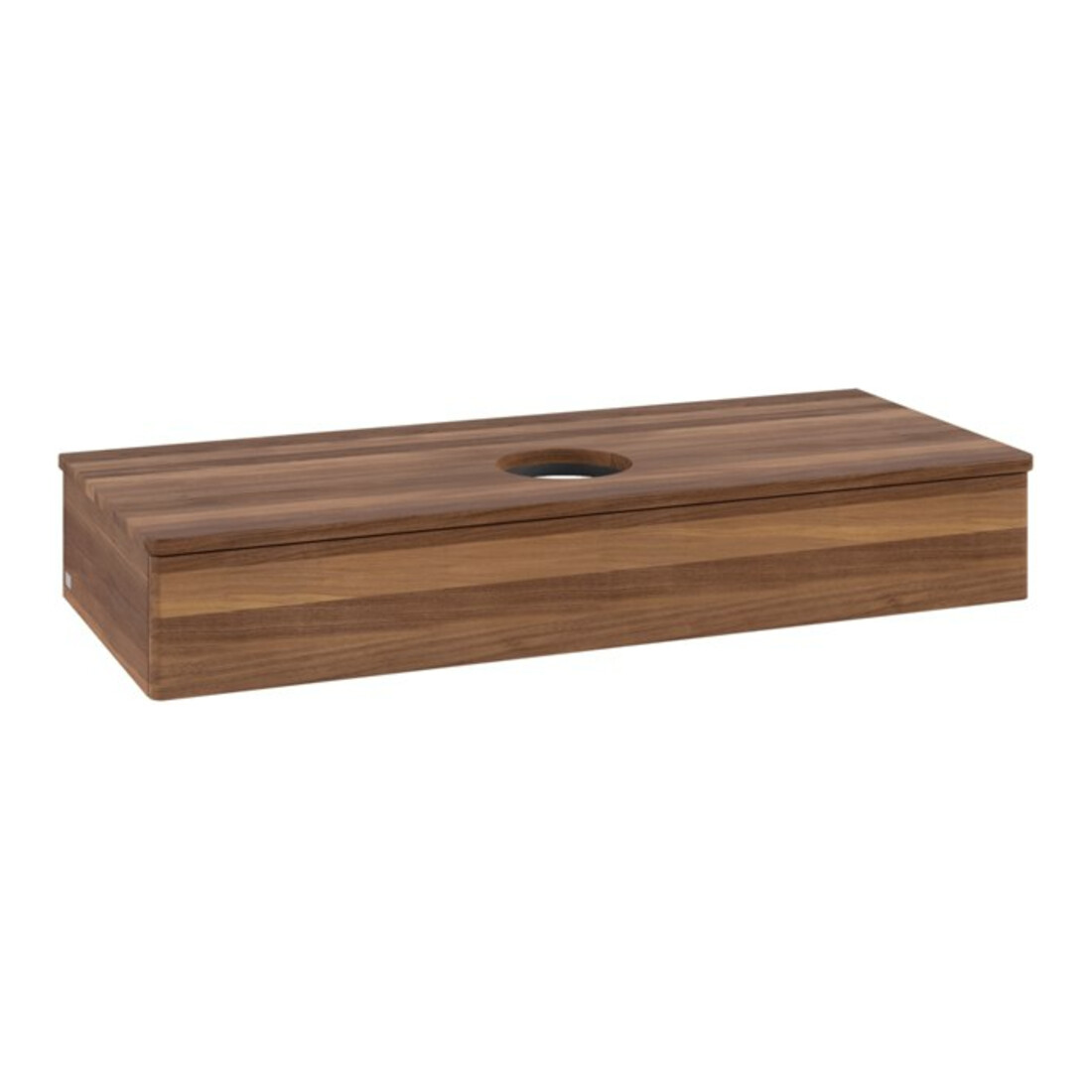 V&B Waschtischunterschrank ohne Frontstruktur, mit Beleuchtung Antao 120x19x50cm, WBP-farbe w. wal, w. walnut