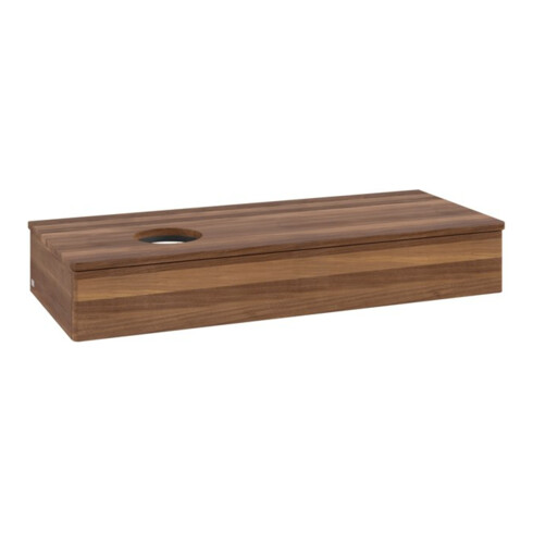 V&B Waschtischunterschrank ohne Frontstruktur, mit Beleuchtung Antao 120x19x50cm, WBP-farbe w. wal, w. walnut