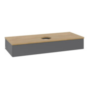 V&B Waschtischunterschrank ohne Frontstruktur, mit Beleuchtung Antao 120x19x50cm, WBP hon. Oa, Anthrac. m Lac