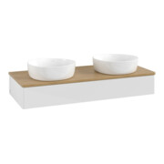 V&B Waschtischunterschrank ohne Frontstruktur, mit Beleuchtung Antao 120x19x50cm, WBP hon. Oa, glo wh. Lac