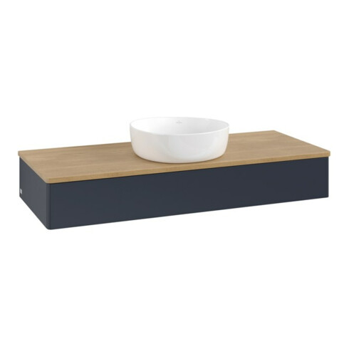 V&B Waschtischunterschrank ohne Frontstruktur, mit Beleuchtung Antao 120x19x50cm, WBP hon. Oa, md bl. m Lac