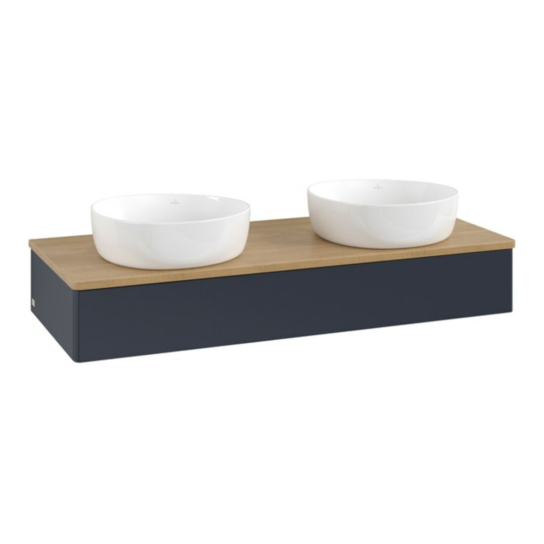 V&B Waschtischunterschrank ohne Frontstruktur, mit Beleuchtung Antao 120x19x50cm, WBP hon. Oa, md bl. m Lac