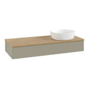 V&B Waschtischunterschrank ohne Frontstruktur, mit Beleuchtung Antao 120x19x50cm, WBP hon. Oa, st. Gr m Lac