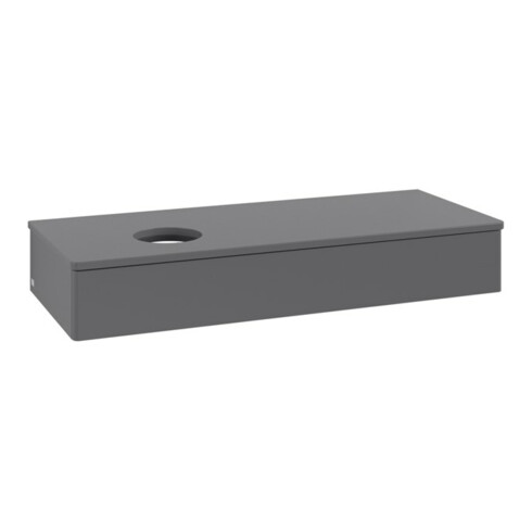 V&B Waschtischunterschrank ohne Frontstruktur, mit Beleuchtung Antao 120x19x50cm, WBP Lac, Anthrac. m Lac