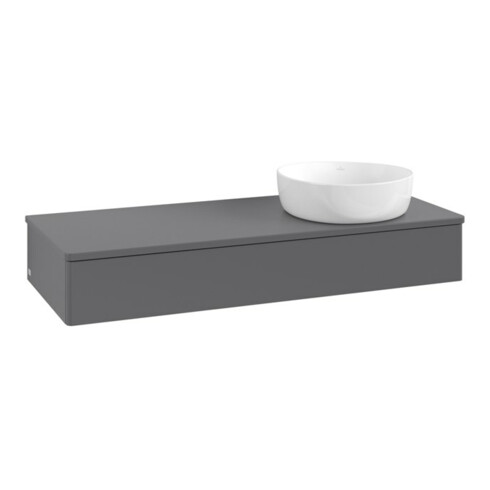 V&B Waschtischunterschrank ohne Frontstruktur, mit Beleuchtung Antao 120x19x50cm, WBP Lac, Anthrac. m Lac