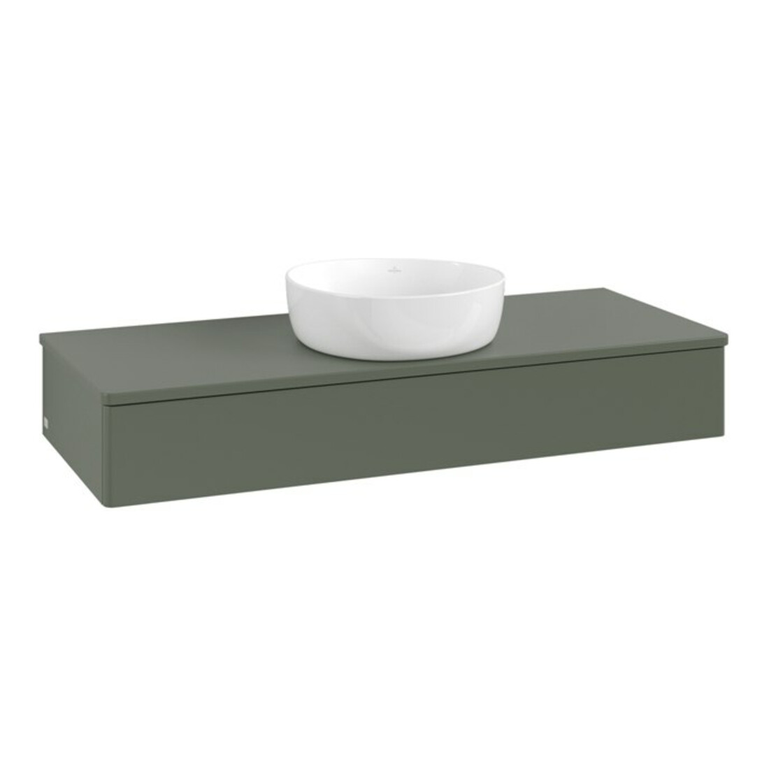 V&B Waschtischunterschrank ohne Frontstruktur, mit Beleuchtung Antao 120x19x50cm, WBP Lac, lea gre. m Lac