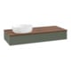 V&B Waschtischunterschrank ohne Frontstruktur, mit Beleuchtung Antao 120x19x50cm, WBP w. wal, lea gre. m Lac-1