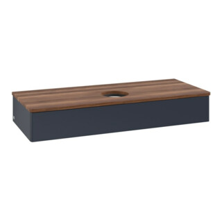 V&B Waschtischunterschrank ohne Frontstruktur, mit Beleuchtung Antao 120x19x50cm, WBP w. wal, md bl. m Lac