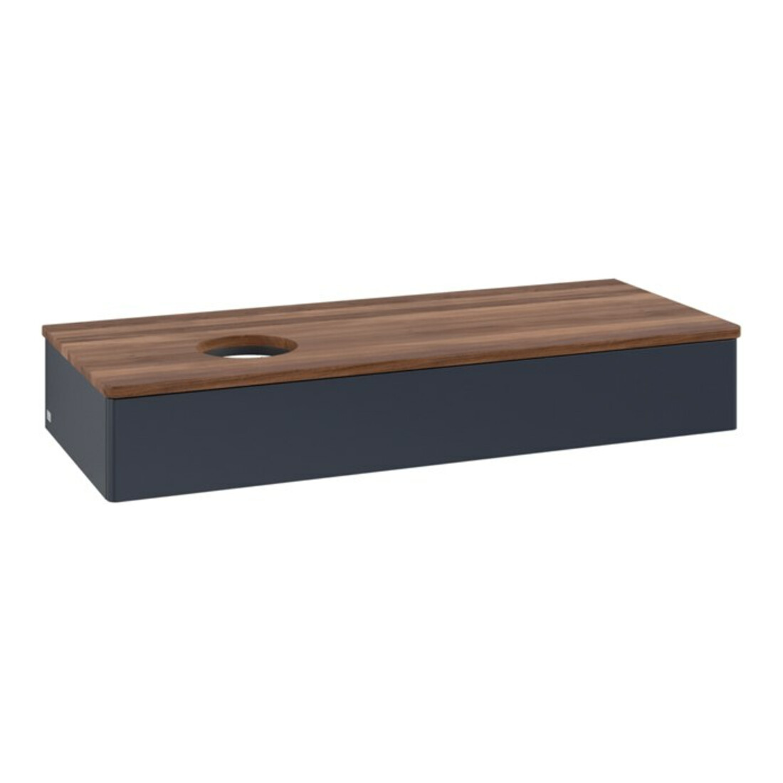 V&B Waschtischunterschrank ohne Frontstruktur, mit Beleuchtung Antao 120x19x50cm, WBP w. wal, md bl. m Lac