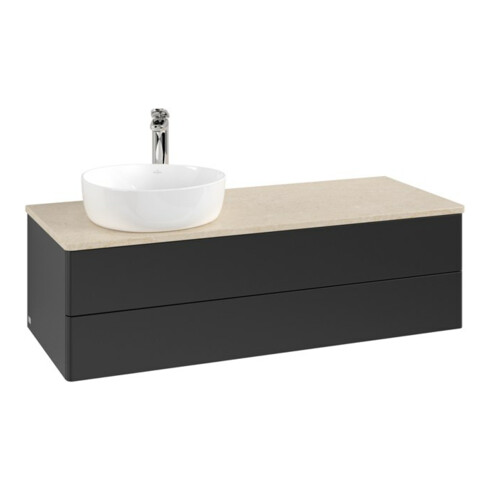 V&B Waschtischunterschrank ohne Frontstruktur, mit Beleuchtung Antao 120x36x50cm, HL, WBP botti., bla m Lac
