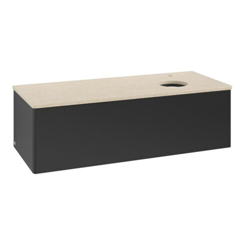 V&B Waschtischunterschrank ohne Frontstruktur, mit Beleuchtung Antao 120x36x50cm, HL, WBP botti., bla m Lac