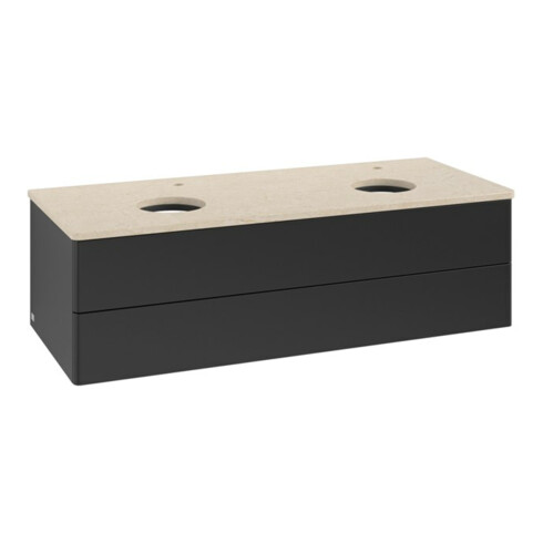 V&B Waschtischunterschrank ohne Frontstruktur, mit Beleuchtung Antao 120x36x50cm, HL, WBP botti., bla m Lac