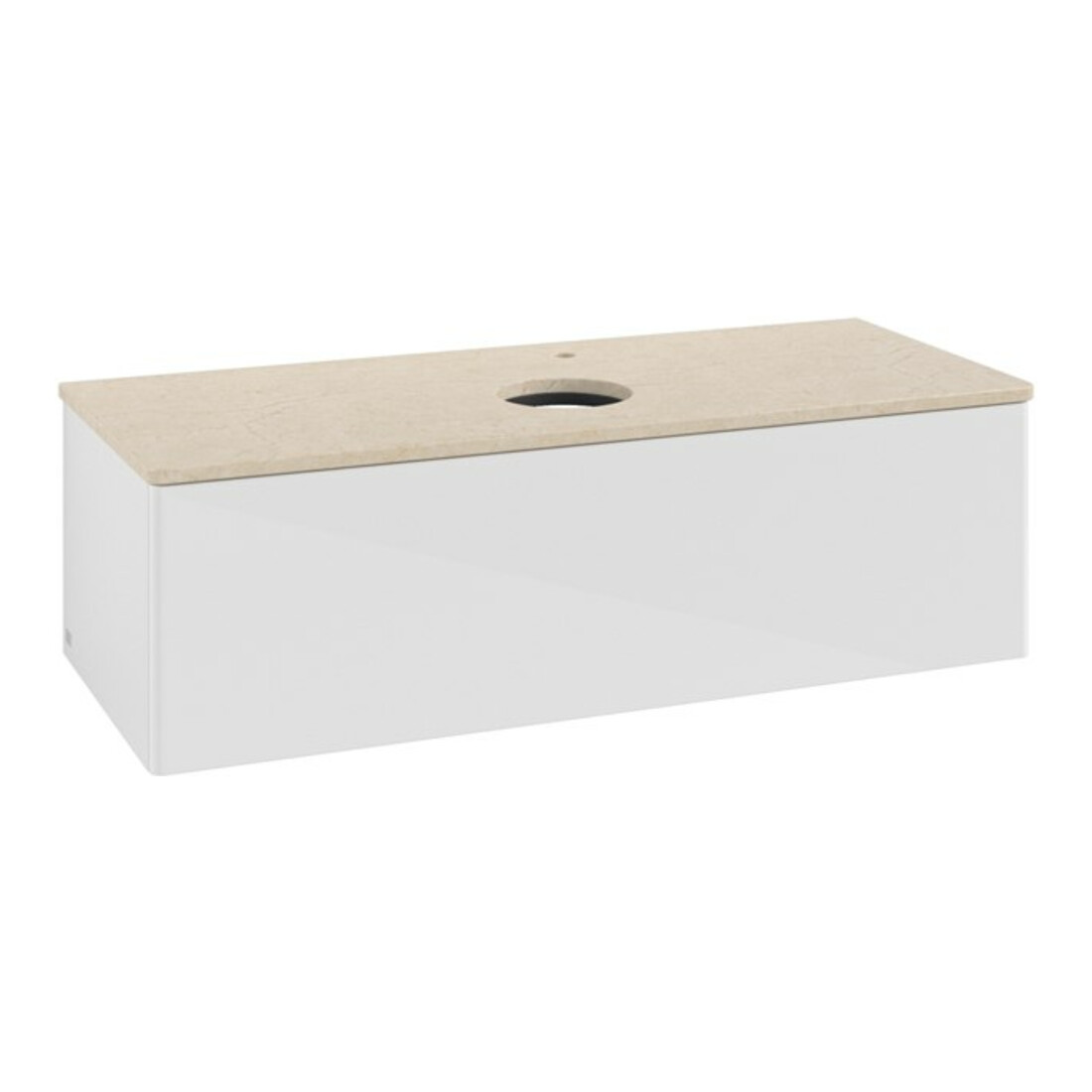 V&B Waschtischunterschrank ohne Frontstruktur, mit Beleuchtung Antao 120x36x50cm, HL, WBP botti., glo wh. Lac