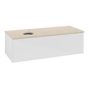 V&B Waschtischunterschrank ohne Frontstruktur, mit Beleuchtung Antao 120x36x50cm, HL, WBP botti., glo wh. Lac