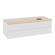 V&B Waschtischunterschrank ohne Frontstruktur, mit Beleuchtung Antao 120x36x50cm, HL, WBP botti., glo wh. Lac