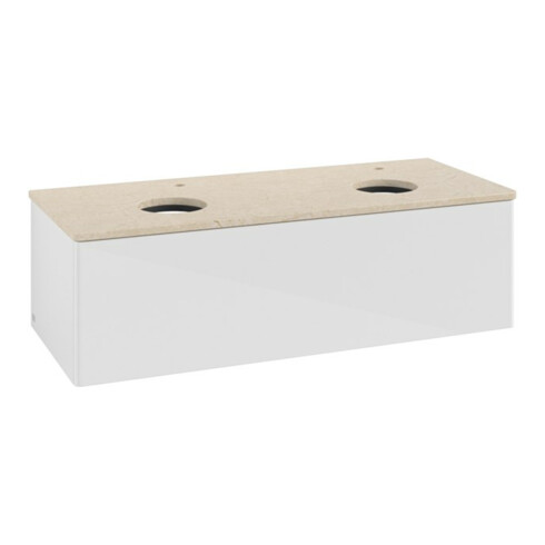 V&B Waschtischunterschrank ohne Frontstruktur, mit Beleuchtung Antao 120x36x50cm, HL, WBP botti., glo wh. Lac