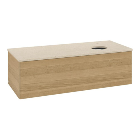 V&B Waschtischunterschrank ohne Frontstruktur, mit Beleuchtung Antao 120x36x50cm, HL, WBP botti., hon. Oa
