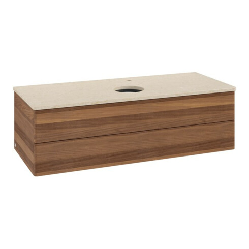 V&B Waschtischunterschrank ohne Frontstruktur, mit Beleuchtung Antao 120x36x50cm, HL, WBP botti., w. wal