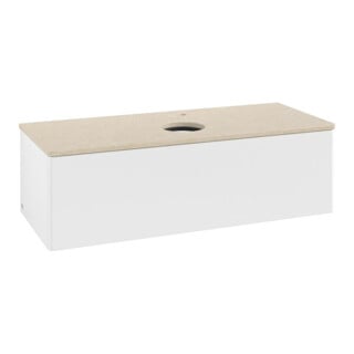 V&B Waschtischunterschrank ohne Frontstruktur, mit Beleuchtung Antao 120x36x50cm, HL, WBP botti., wh. m Lac