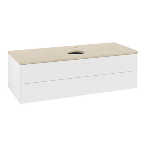 V&B Waschtischunterschrank ohne Frontstruktur, mit Beleuchtung Antao 120x36x50cm, HL, WBP botti., wh. m Lac