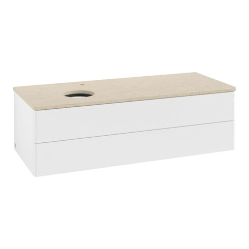 V&B Waschtischunterschrank ohne Frontstruktur, mit Beleuchtung Antao 120x36x50cm, HL, WBP botti., wh. m Lac