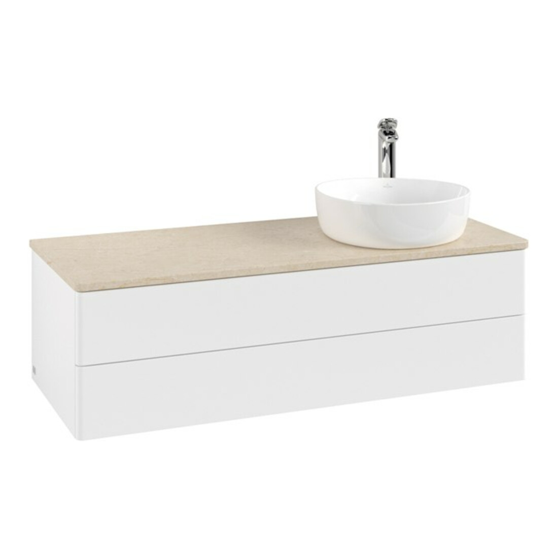 V&B Waschtischunterschrank ohne Frontstruktur, mit Beleuchtung Antao 120x36x50cm, HL, WBP botti., wh. m Lac