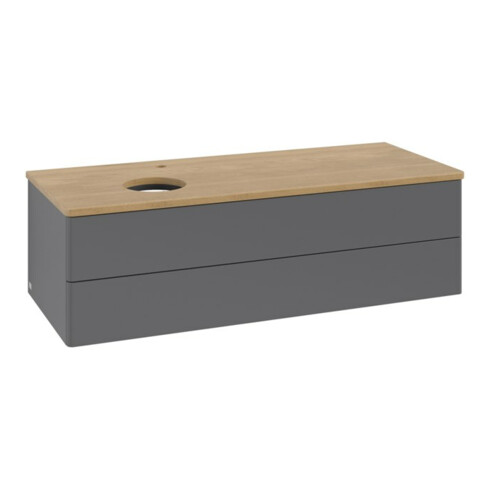 V&B Waschtischunterschrank ohne Frontstruktur, mit Beleuchtung Antao 120x36x50cm, HL, WBP hon. Oa, A m Lac