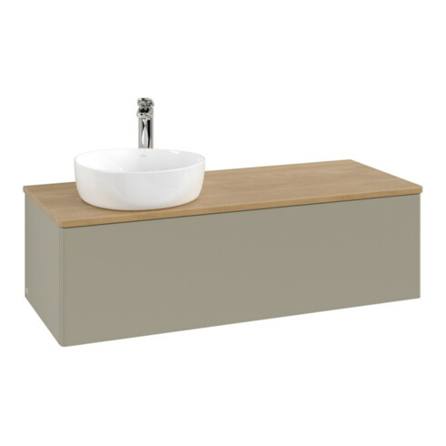 V&B Waschtischunterschrank ohne Frontstruktur, mit Beleuchtung Antao 120x36x50cm, HL, WBP hon. Oa, st G m Lac