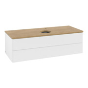 V&B Waschtischunterschrank ohne Frontstruktur, mit Beleuchtung Antao 120x36x50cm, HL, WBP hon. Oa, wh. m Lac