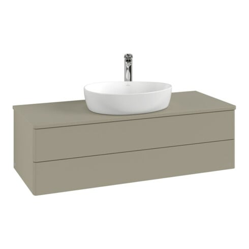 V&B Waschtischunterschrank ohne Frontstruktur, mit Beleuchtung Antao 120x36x50cm, HL, WBP Lac, Anthrac. m Lac