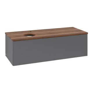 V&B Waschtischunterschrank ohne Frontstruktur, mit Beleuchtung Antao 120x36x50cm, HL, WBP w wa, A m Lac
