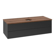 V&B Waschtischunterschrank ohne Frontstruktur, mit Beleuchtung Antao 120x36x50cm, HL, WBP w. wal, bla m Lac