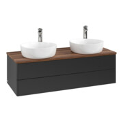 V&B Waschtischunterschrank ohne Frontstruktur, mit Beleuchtung Antao 120x36x50cm, HL, WBP w. wal, bla m Lac